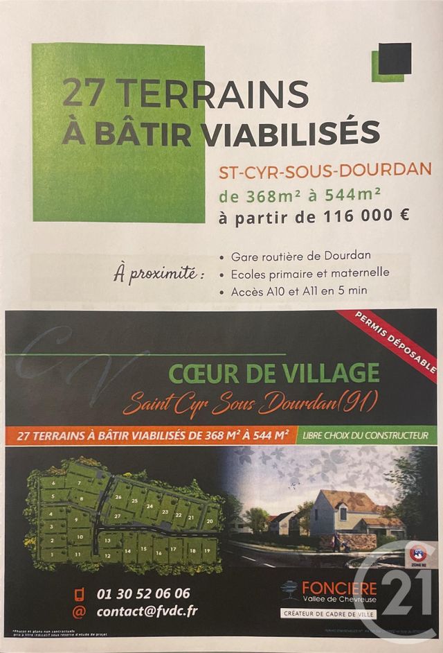 Terrain à vendre - 400 m2 - Dourdan - 91 - ILE-DE-FRANCE