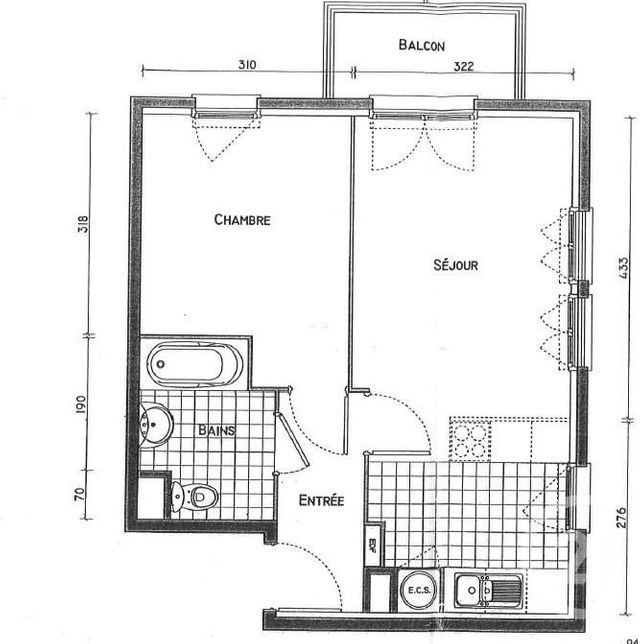 Appartement F2 à louer - 2 pièces - 41,31 m2 - Villebon Sur Yvette - 91 - ILE-DE-FRANCE