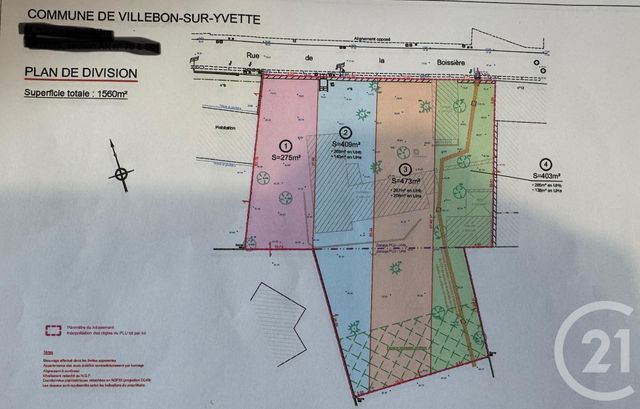Terrain &agrave; vendre - 275 m2 - Villebon Sur Yvette - 91 - ILE-DE-FRANCE