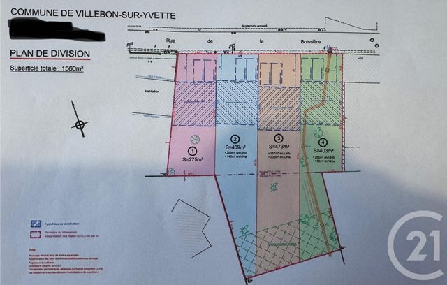 Terrain &agrave; vendre - 403 m2 - Villebon Sur Yvette - 91 - ILE-DE-FRANCE